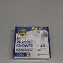 High Pressure Shower Head - Anti-Clogging Silicone Nozzles 2.5 GPM Removable Restrictor - Easy to Clean and Install - Includes Plumbers Tape - 6 inch - (Gold Finish 2.5GPM)