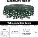 St Patricks Day Round Tablecloth 60 Inch Lucky Clover Shamrock Print Black Green Buffalo Plaid Decorative Table Cloth Holiday Farmhouse for Indoor Party Kitchen Dinner Picnic Decor