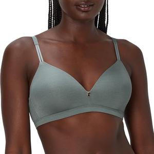 Maidenform Women's, Everyday Luxe T-Shirt, Wireless Convertible Bra, Pewter Green 36D