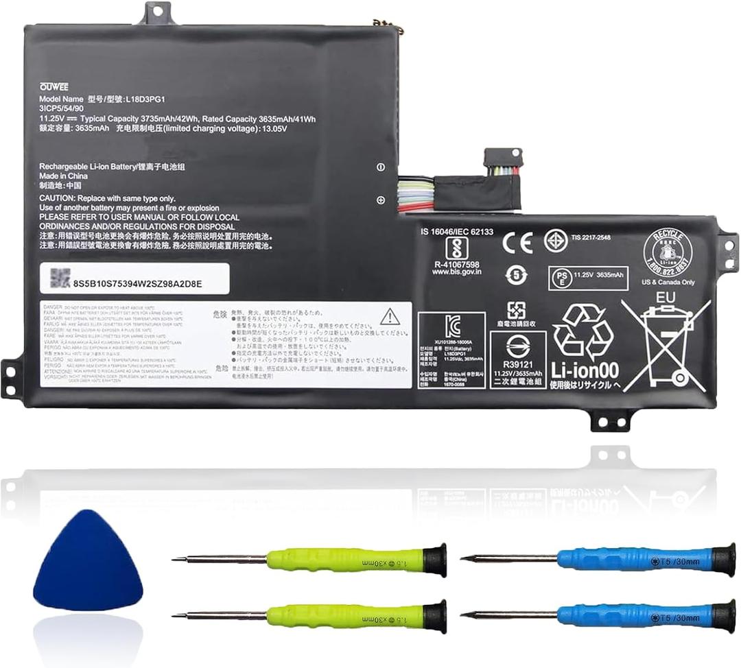L18D3PG1 Laptop Battery Compatible with Lenovo 100E 500E Chromebook 1st Gen/100E 300E 500E Chromebook 2nd Gen/100E 300E 2nd Gen Series 5B10S75394 L17M3PB0 L17L3PB0 L17C3PG0 11.25V 42Wh(Shape-A)