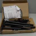 Bird Feeder Pole, 79 Inch Heavy Duty Bird House Pole Mount Kit for Outdoors, Adjustable Feeding Stand, with 2-Hooks, Metal Squirrel Baffle and 5-Prong Base, Black