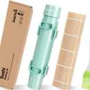 Sushi Making Kit, Sushi Roller, Sushi Bazooka, Sushi Maker, Bamboo Sushi Rolling Mat For Beginners (Green)