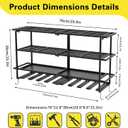 Large Power Tool Organizer Wall Mount, 4 Layer Heavy Duty Metal Storage Rack, Garage Storage Cordless Tool Organizer with Screwdriver Holder, Holds 8 Drills, 300 lbs Capacity for Garage Workshop