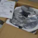 25.6" Bladeless Ceiling Fan with Lights Remote Control, Modern Low Profile Ceiling Fans with Lights, Dimmable 3 Color 6 Wind Speeds LED Ceiling Fan for Bedroom, Living Room, Kids Room - Black