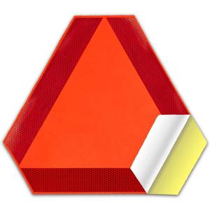Sticky Slow Moving Vehicle Triangle Sign,Golf Cart Orange Triangle Signs,14"x16"Diamond Grade Reflective for Golf Cart (Self-adhesive Sticker, 2 Pack)