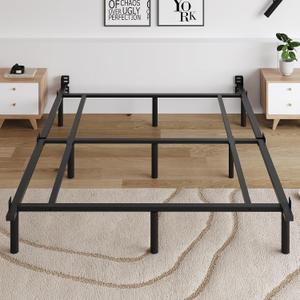 Queen Size 7 Inch Low Profile Metal Platform Bed Frames, Adjustable Length