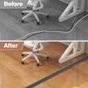 CrocSee 6ft Self-Adhesive Floor Cord Cover for Wires, Low Profile Cord Hider Cable Management, Trimmable PVC Cord Protector - Cord Cavity = 0.47" (W) x 0.29" (H) - Gray