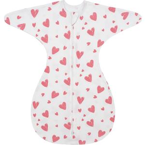 ZIGJOY Shark-Fin Swaddles for Newborns - 1.0 Tog Baby Sleep Sack Soft Cotton Swaddle Wearable Blanket with 2-Way Zipper, L