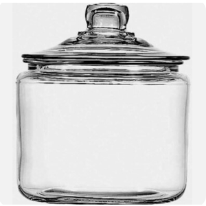 Anchor Hocking ~ 3 Quart ~ Clear Glass ~ Apothecary Jar ~ Canister w/Lid