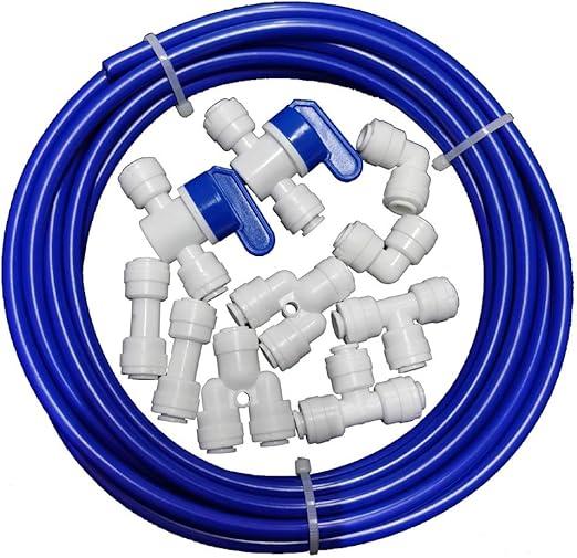 Malida 1/4 inch O.D. Length 32.8ft(10 meters) RO Water Tubing, Hose Pipe for RO Water purifiers System,+ 1/4 O.D quick connector 10pcs