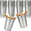 40 Pack 20 oz Aluminum Party Cups,Metal Cups Reusable Aluminum Drinking Cups,Coffee Cups,Disposable Aluminums Beers Cups for Family Gatherings,Outdoor Events and Parties(20oz Silver)