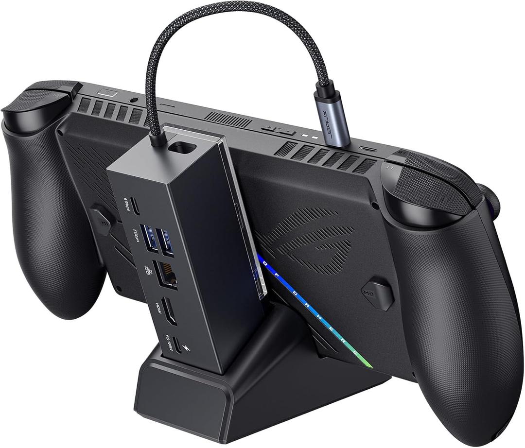 JSAUX Docking Station for ROG Xbox Ally X (2025)/ROG Ally X/ROG Ally/Steam Deck/Legion Go/Legion Go S, 6-in-1 Dock with HDMI 4K@120Hz, Gigabit Ethernet, USB A & USB C 3.2 Gen 1, 100W Charging 