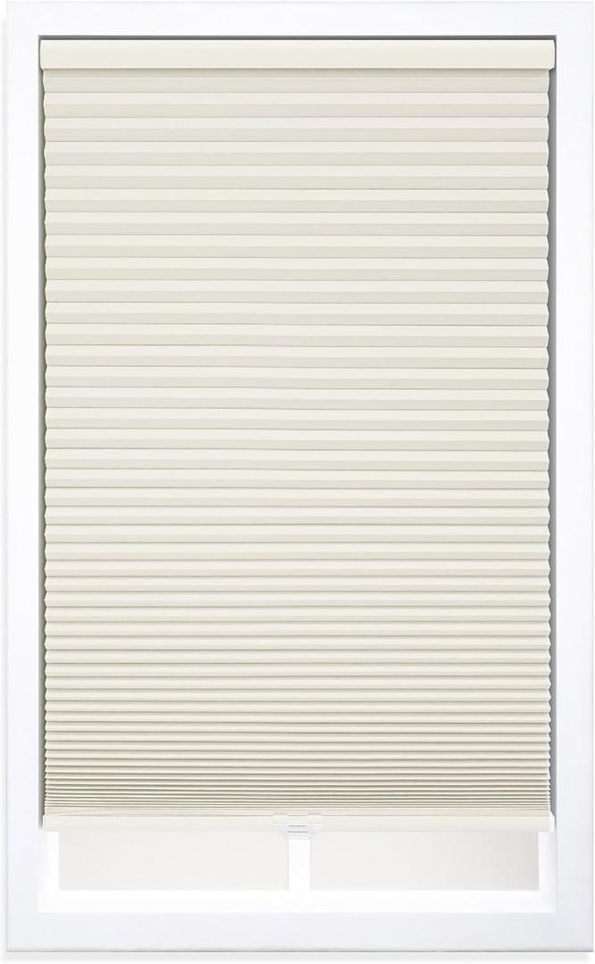 DEZ FURNISHINGS Cordless 1.5" Blackout Cellular Shade, 34"W x 48"H, Cream