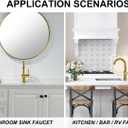 KENES Brushed Gold Single Handle Bathroom Faucets Modern Prep Wet Bar Sink Faucets Bathroom Sink Faucet with Drain Assembly & Deck Plate, Farmhouse RV Camper Outdoor Utility Faucet, KE-9005B-4