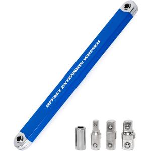 YoShin Ratchet Wrench Extender,Tight Reach Extension Wrench Set with 1/2",1/4" and 3/8" Square Drive Adapters,Universal Offset Extension Wrench for Hard to Reach Areas,Impact Wrench Extension Bar