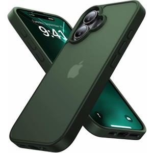 for iPhone 16 Case [16FT Military Grade Shockproof], Anti-Slip Anti-Scratch, Slim Translucent Frosted Matte Protective Cover, i Phone 16 Phone Case 6.1", Green
