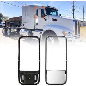 Mirror Glass for Kenworth T660 T600 T370 Defrost Heated Lower Mirror Glass for Kenworth T660 T600 T370 Replacement Driver/Left & Passenger/Right Universal Side
