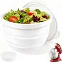 Foldable Silicone Bowl Liners for KitchenAid Tilt-Head 5QT Mixer,Mixing Bowls Insert with Lids，Dishwasher-Safe Food-Grade for Stand Mixer Accessories and Attachments(White, 1 included)
