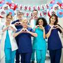 Nurse Graduation Party Decorations 2026, Nursing Graduation Party Supplies with Congrats Nurse Banner, Nurse Balloons, Nurse Cupcake Toppers for Nurses Week Decorations 2026