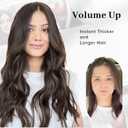 KooKaStyle Invisible Wire Hair Extensions with Transparent Headband Adjustable Size 4 Secure Clips Long Wavy Secret Wire Hairpiece 16 Inch Dark Walnut Brown for Women
