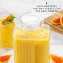 68oz Glass Pitcher with Lid (2 Lids), Rectangle Beverage Serveware and Storage Container for Cold Drinks and Liquids, Water Containers, 2 Quart Pitcher with Lid for Kool Aid and Lemonade