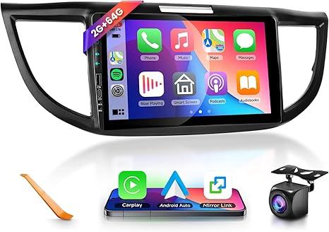2+64G- for Honda CRV 2012-2016 Car Radio with Wireless Carplay/Android Auto,Android Car Stereo 9 Inch Touch Screen GPS Navigation WiFi Bluetooth FM/RDS Mirror Link SWC Backup Camera for CRV Radio