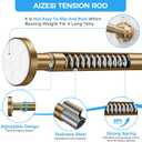 AIZESI One-Piece Brushed Gold Tension Shower Curtain Rod 54-90" No Drilling