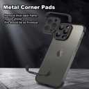 Metal Frameless Phone Case Compatible with iPhone 14 Pro Phone Models Minimalist Bumper Shell (Black Metal)