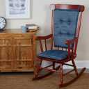 Klear Vu Embrace Rocking Chair Cushions for Living Room, Nursery, or Home Office, Tufted and Non-Slip Pads, 2 Piece Set, Seat 16"x15" and Seat Back 24"x17", Blue