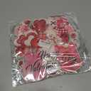 2 x Happy Valentine's Day Sign Happy Valentine's Day Door Sign Wooden Farmhouse Home Sign Welcome Sign with Bear Heat Rose for Porch Farmhouse Happy Valentine's Day Front Door Outdoor Home Decor (a)