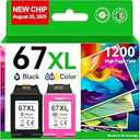 67XL HP Printer Ink for HP Ink 67 Replacement for HP 67 Ink Cartridges Black/Color Combo Pack HP67 DeskJet 2755e 2855e 2700 2800e 2700e 4255e 4155e Envy 6055e 6000 6455e 6400 Printer Ink HP 67 XL