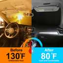 Windshield Sun Shade Custom Fit for 2024 2025 2026 Chevy Equinox EV Accessories Foldable Sunshade Sun Blocker Protect Car from Sun Rays & Heat Damage Keep Car Cooler