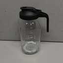 64oz Glass Pitcher with Lid, 2 Quart Mason Jar Pitchers with Lid and Spout, Wide Mouth Breast Milk Pitcher Glass Jug Sun Tea Pitchers, Cold Brew Coffee pitcher, Fridge Container for Water, Juice, Tea - Black