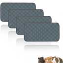 4 Pack Guinea Pig Cage Liners Washable Guinea Pig Bedding Reusable Waterproof Super Absorbent Guinea Pig Pee Pads Anti Slip Mat for Small Animals Rabbit Hamster Rat -28 x 14 Inch (Dark Grey)