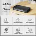 10Gbe Ethernet Switch Unmanaged with 2 x 10Gb RJ45 Ports 8 x 2.5Gb Base-T Ports, Desktop/Wall Mount NICGIGA 10 Port 10Gbps Network Switch for Wireless AP, NAS, PC