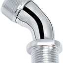 NearMoon Shower Elbow Adapter for Shower Head, Solid Brass 45°G1/2 Male to Female Shower Arm Extension Connector, Polish Chrome (Medium)