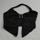 SOLY HUX Women's Halter Top V Neck Sleeveless Split Hem Backless Y2k Crop Tank Tops S