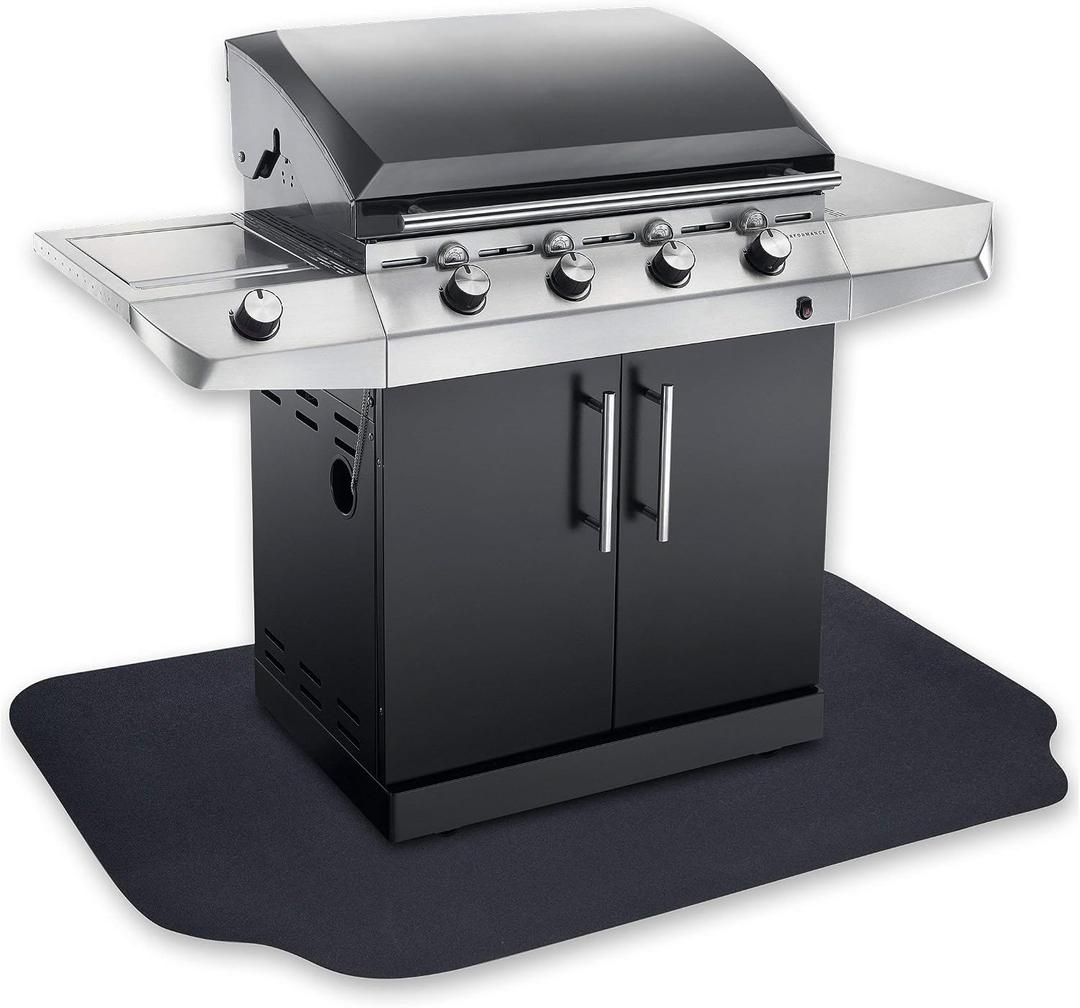 GRILLTEX Under the Grill Protective Deck and Patio Mat, 39 x 72 inches, Black