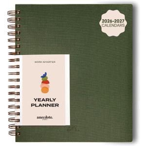 Anecdote Spiral Planner w/2026-2027 Calendar (8.5" x 10") | Start Anytime - 52 Weeks, Undated Planner Pages | To-Do List Organizer, Plan Your Success, Achieve Productivity Goals (Evergreen)
