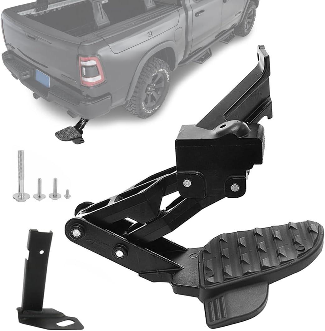 Rear Bed Step for Dodge Ram 2500 3500 (2019-2024)  Retractable Bumper Tailgate Step, OEM Replacement 82215842AH 82215842AD