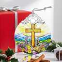 Christmas Ornaments: Stained Glass Ornament, Christmas Tree Ornament, Hanging Ornaments for Home Decor & Xmas Tree Decorations  Exquisite Holiday Decor, Gifts & Holiday Present - Cross