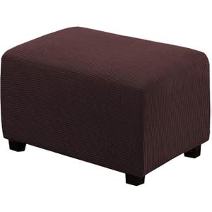 H.VERSAILTEX Ottoman Cover Slipcover Rectangle Fit Length 29'-34' Footrest Sofa Slipcovers Stool Cover Footstool Protector Covers Feature Stretch Thick Soft Jacquard Fabric Washable - Chocolate