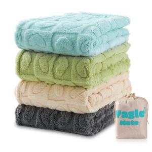 4 Pcs Baby Blankets for Boys Soft Toddler Small Blanket for Daycare, Fleece Kid Mini Blanket for Crib Baby Shower, 30 X 40, Blue Green White Grey