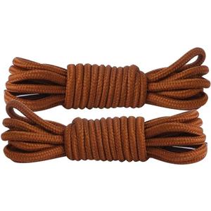 2 x 2 Pair Round Boot Laces, Shoelaces for Outdoor Work & Hiking Boots, Shoes Strings for Adults, Kids, Men, Women (43 inches, Coffee)