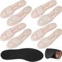 4 Pairs Arch Support Insoles for Women, Memory Foam Cushion Shoe Inserts, Breathable High Heel Inserts, 5d Barefoot Comfort Shoe Pad for Massaging Arch Pain Relief(Beige)