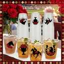 LemonRoad 48 Pcs Derby Day Plastic Cups Bulk 12oz Derby Frosted Clear Disposable Mint Julep Cups Rose Horse Racing Party Supplies Holiday Decorations Home Coffee Wine Beverage Soda Juice Drink