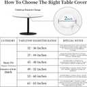 Round Outdoor Tablecloth with Umbrella Hole and Zipper, Elastic Fitted Waterproof Patio Tablecover for Garden Patio Backyard Picnic BBQ, Fits 37"-44" Round Table, Watercolor Floral