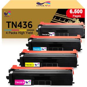 ONLYU TN436 Toner Cartridge Compatible Replacement for Brother TN436 TN436BK TN433 TN431 for HL-L8360CDW MFC-L8900CDW MFC-L8905CDW HL-L8360CDWT HL-L8260CDW HL-L9310CDW MFCL8610CDW Printer (4-Pack)