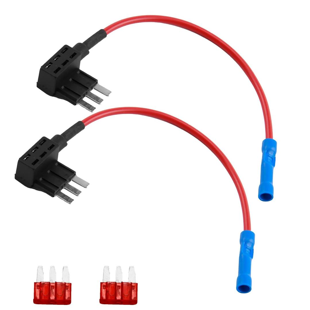 2 Pack Micro 3 Fuse Tap,Add-A-Circuit Adapter Kit,Expandable Blade Style 12V Fuse Holders for Underglow Lights,Interior LEDs & Car Accessories(10A)