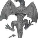 Dragon Winged Gargoyle Fence Hanger Outdoor Wall Decor- Detailed Fence Topper Hanging Statue- Gothic Climbing Grotesque Dragon for Garden, Patio, Porch (14 Inch)